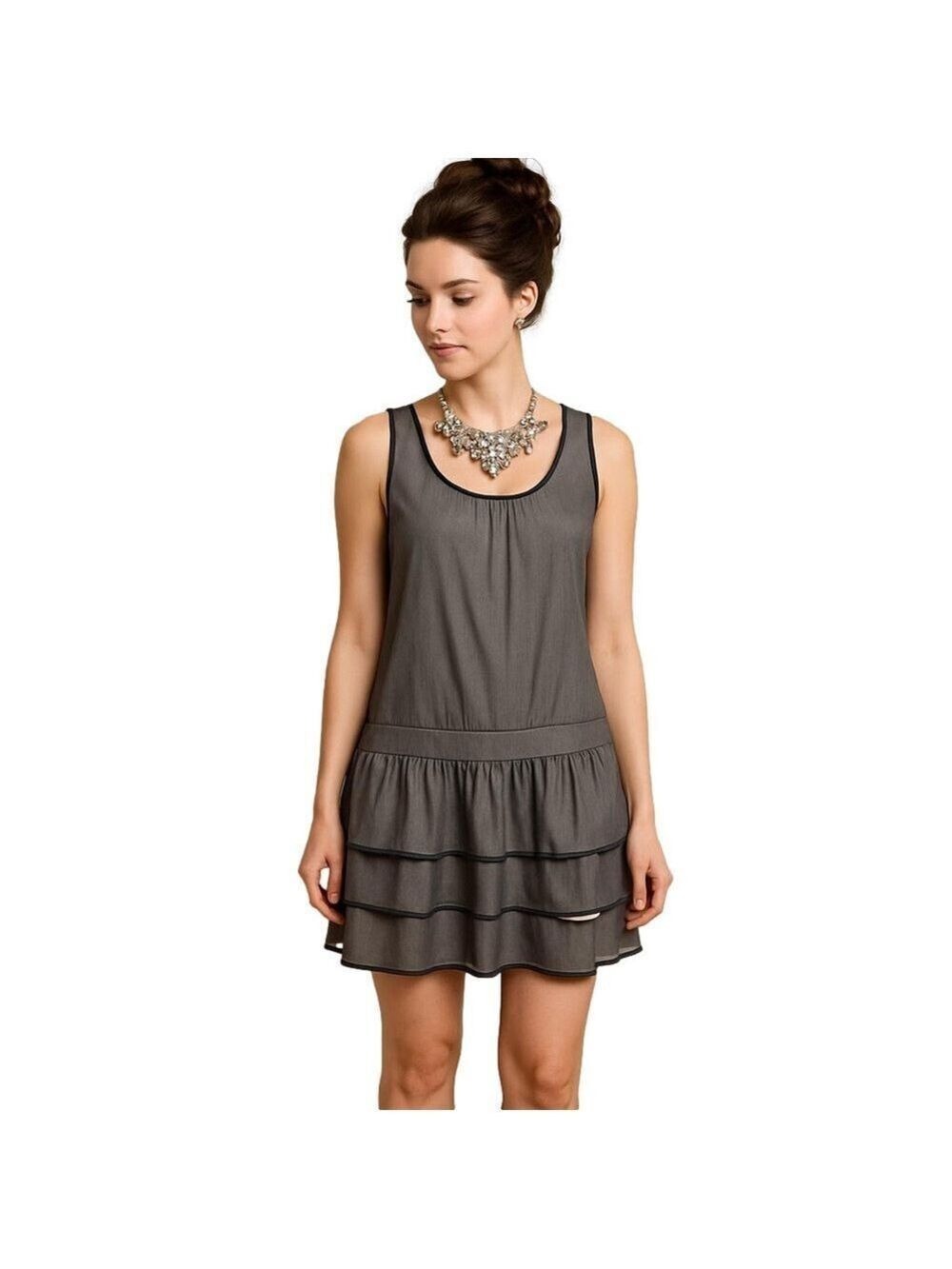 WALTER *Vintage* Drop Waist Ruffle Skirt Party Mini Dress